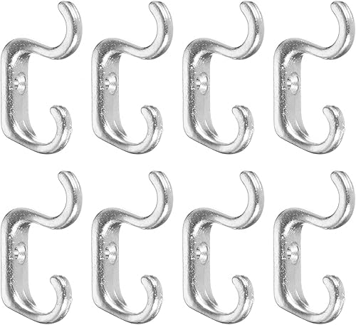 uxcell Ganchos de pared, 8 piezas  Gancho retro de doble punta de aleación de zinc, mini ganchos pequeños para colgar toallas, abrigos, mochilas,
