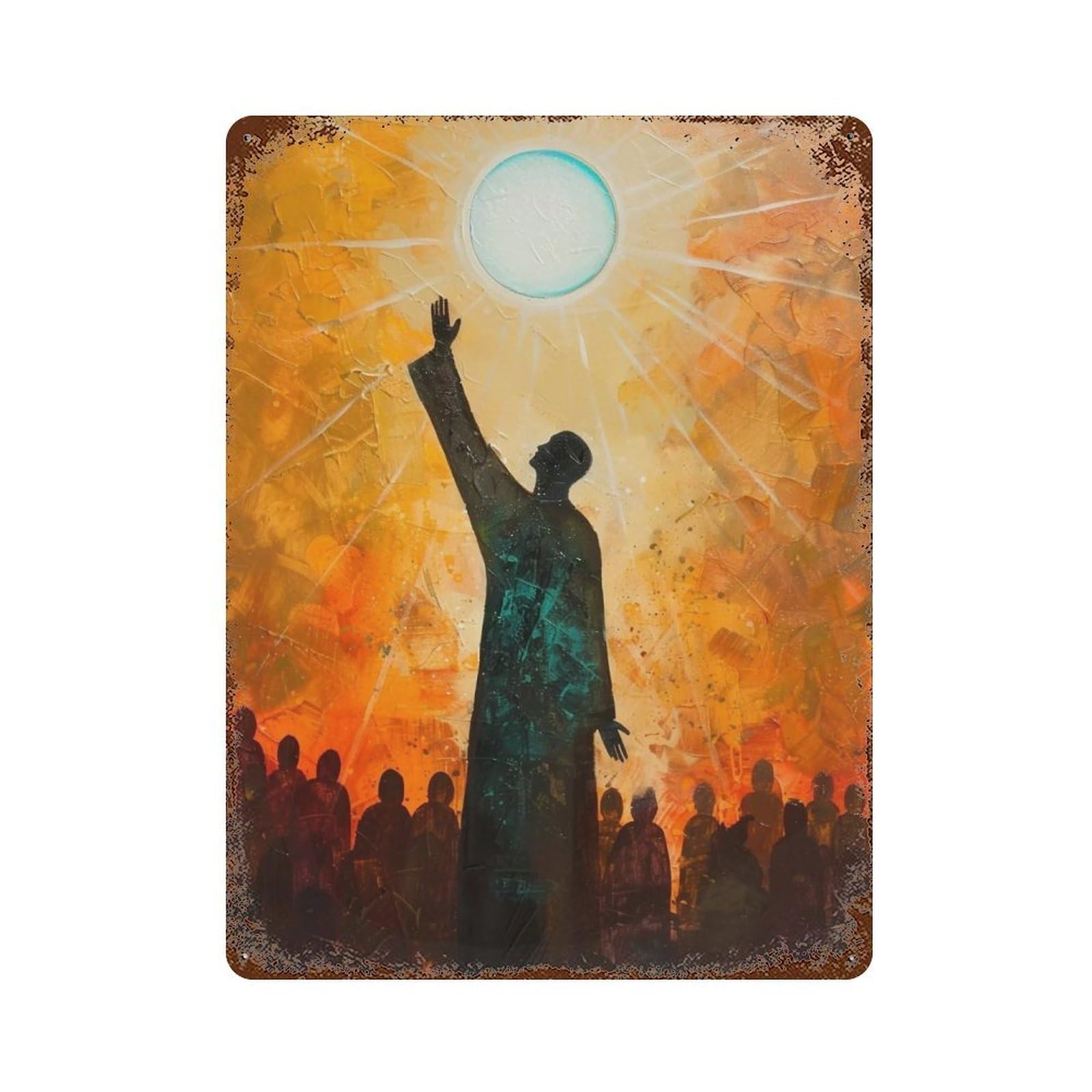 MGHTGRWE Christ’s Radiance 04 Poster Wall Art Iron Vintage Metal Tin Sign Modern Home Cofffee Club Art Bar Shop Decor 40x30cm