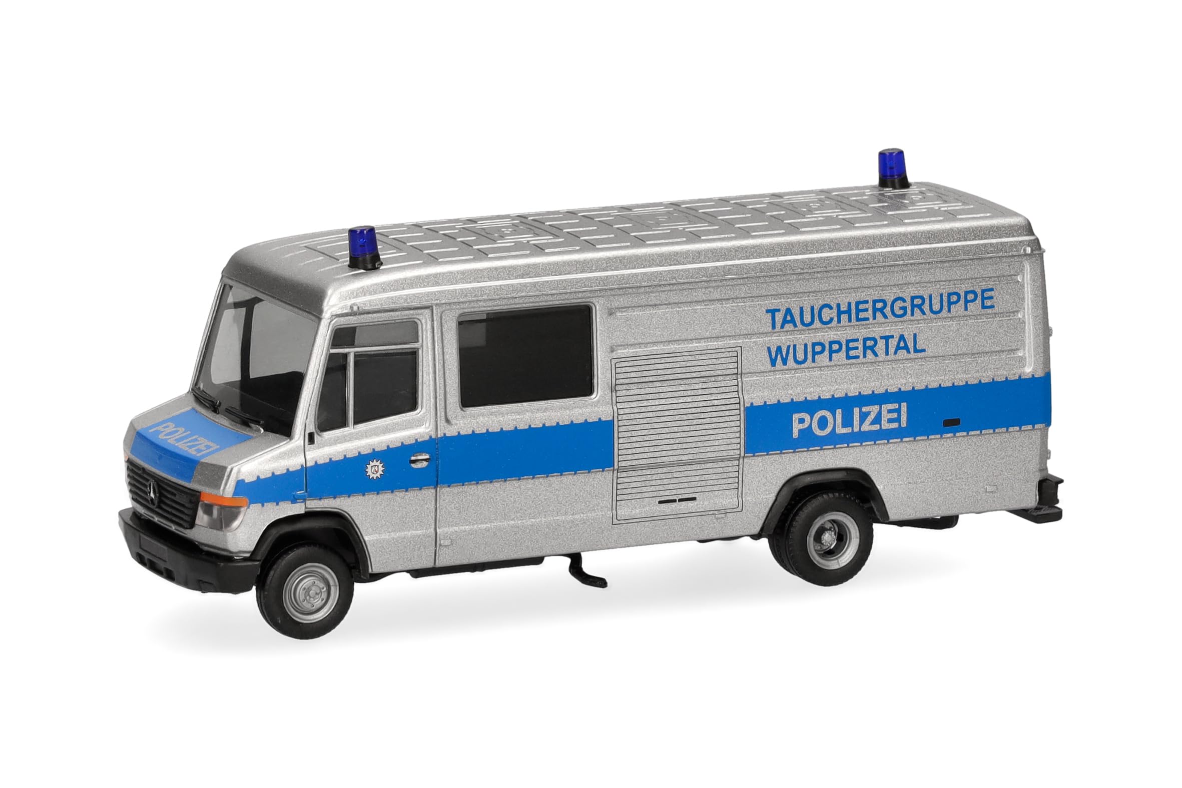 Herpa modello di camion Mercedes-Benz T2 Vario furgone "Polizia subacquea Wuppertal", in scala 1:87, pezzo da collezione, modello tedesco, statuetta plastica