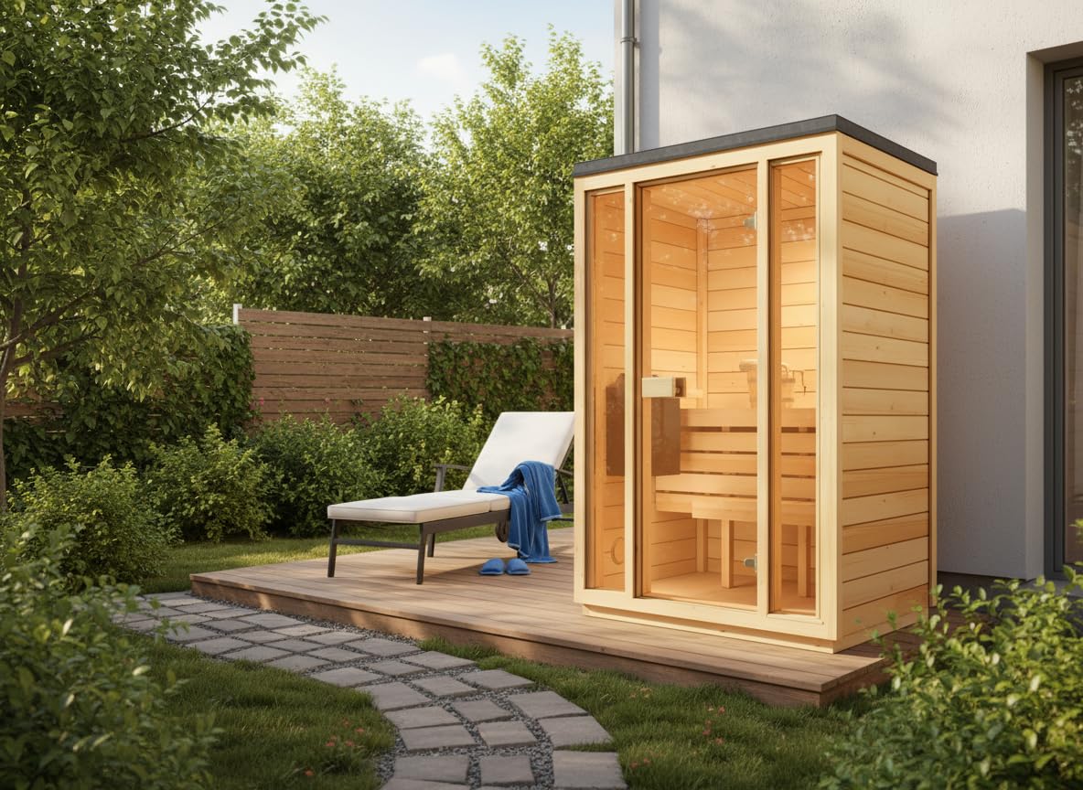 Gartensauna Kuuma S 138x111cm in Naturbelassen für bis zu 2 Pers.