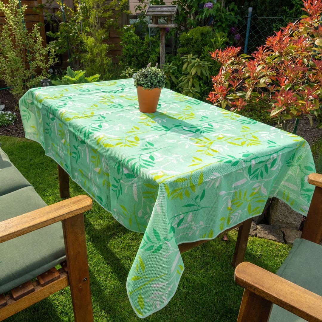 Gartentischdecke 130x160 Cm – PVC Weichschaum Mit Blattmuster, Wetterfest & Rutschfest