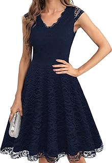 Sponsored Ad - Wellnice Women Floral Lace Cocktail Wedding Prom Dress - Bridesmaid Semi Formal Evening Party Dresses Short...