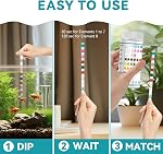 150 Aquarium Test Strips,8-Way Aquarium Ammonia Test Strips for Saltwater Freshwater Aquariums,Pond Fish Tanks, Aquarium Test Kit-Test pH, Alkalinity,Nitrate,Ammonia and More | Salt & Freshwater Pond Fish Tank Test for Free Chlorine, Nitrate, Nitrite