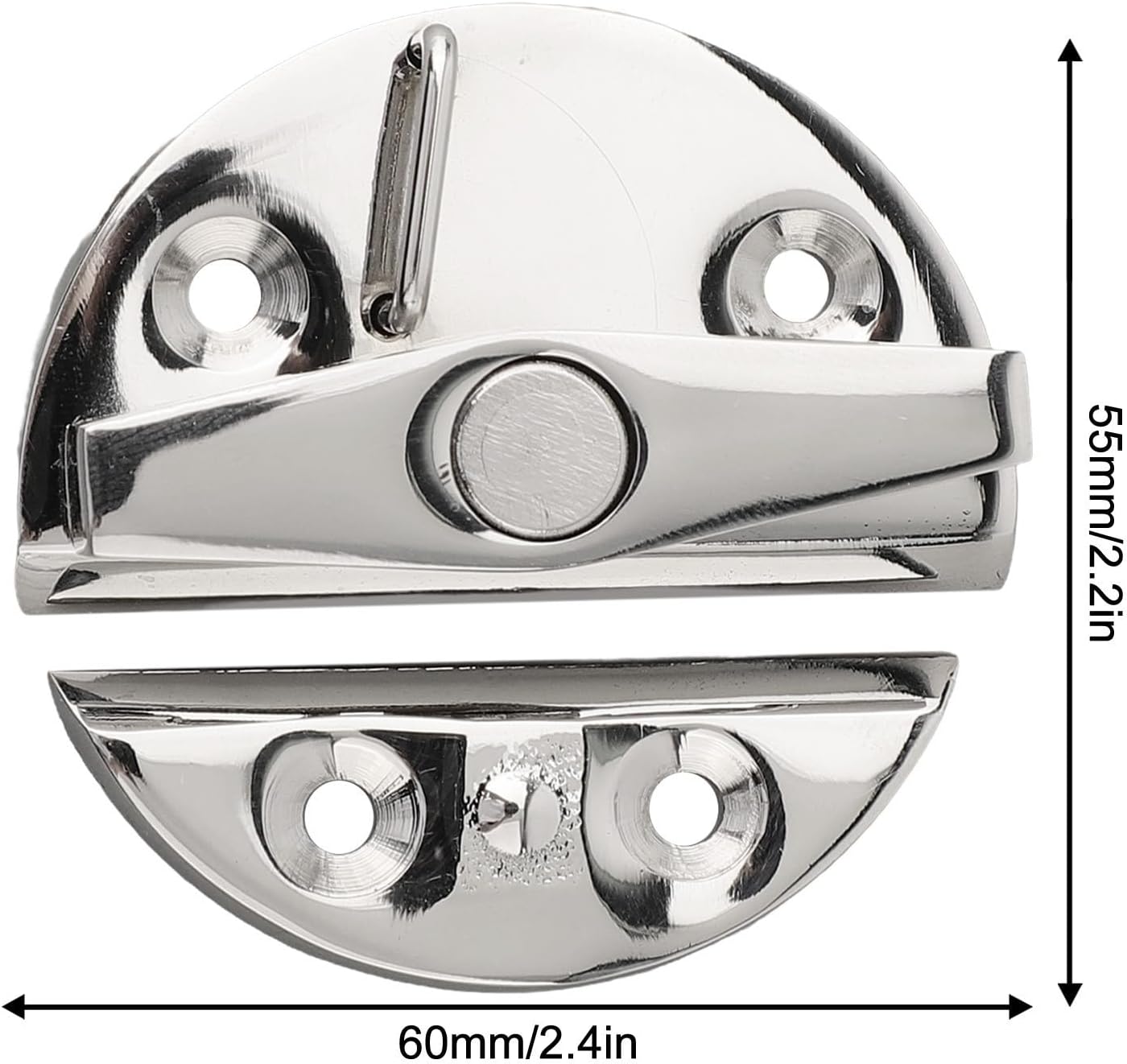 Marine Grade 316 Stainless Steel Turn Button Catch Latch, Rotating Door Lock Mechanism for Boat Hatchway, Cabinet, Center Console, Saltwater Resistant