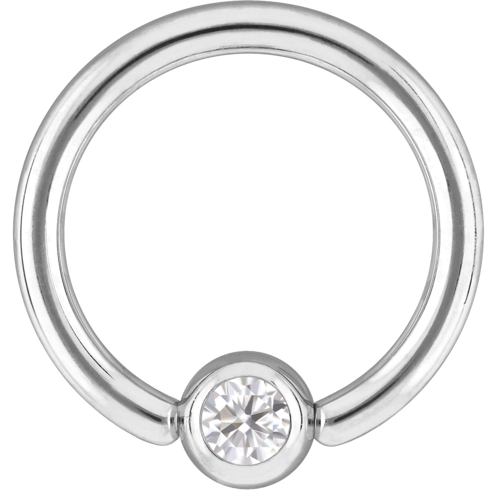 PIERCINGLINE 14K Gold Klemmkugelring MOISSANIT 585er Gold - Roségoldfarben, Goldfarben, Silberfarben
