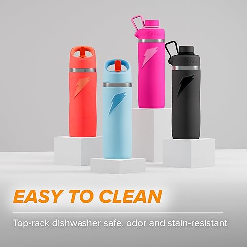 Miniatura 6 de Gatorade 'Overtime' - Botella de agua de acero inoxidable de 22 onzas, tapa con popote, color azul