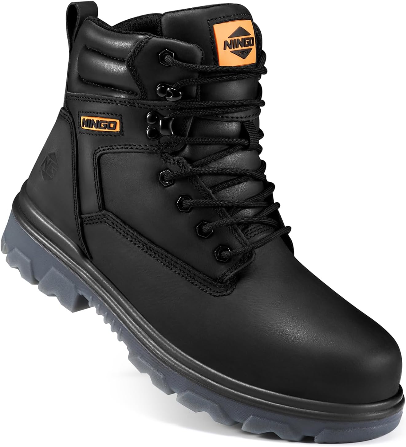NINGO Work Boots for Men, Steel Toe Waterproof Boots with Puncture Proof, Oil & Slip Resistant, Comfortable Mens Construction Boot with EH Protection, Leather Shoes for Industrial - Image 8