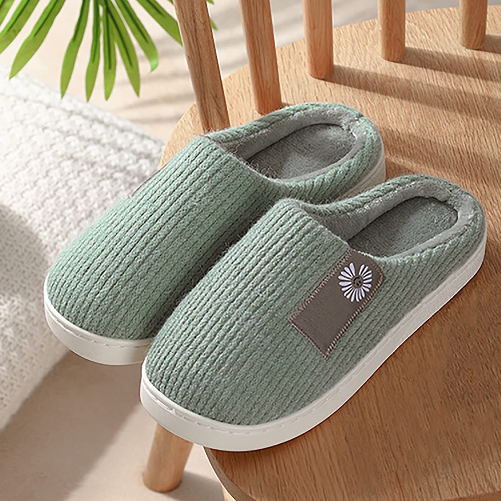 Generic Zapatillas de estar por casa para mujer, cálidas, cómodas, pantuflas de espuma viscoelástica, suaves y antideslizantes