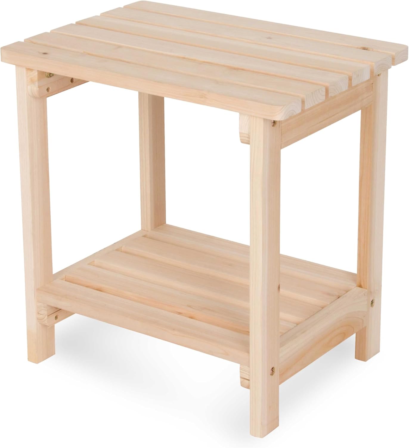 Shine Company Indoor/Outdoor Providence Rectangular Acacia Wooden Side Table, White