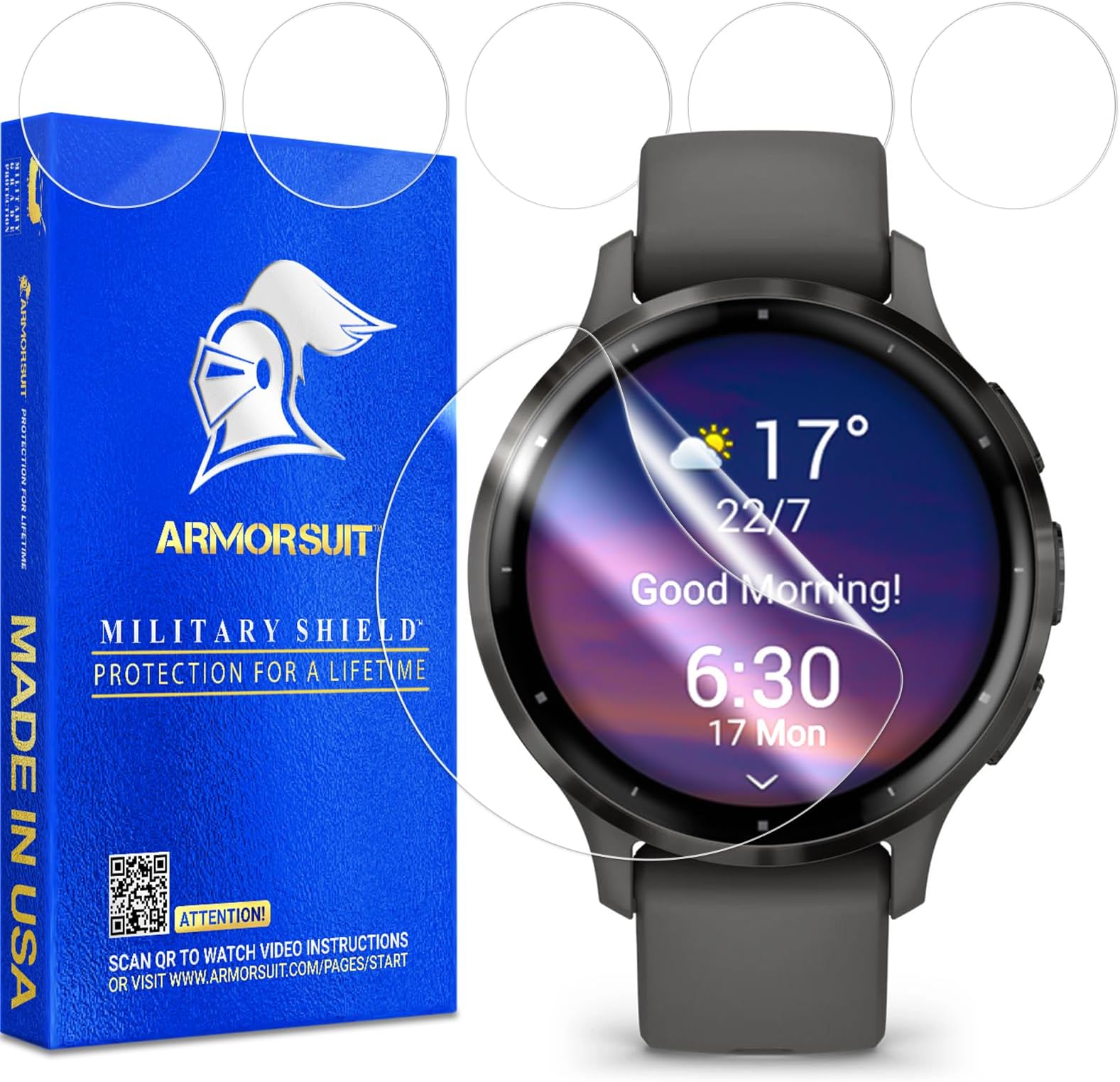 ArmorSuit 6 Pack for Garmin Venu 3S (41mm) Screen Protector MilitaryShield HD Clear Film - Made in USA
