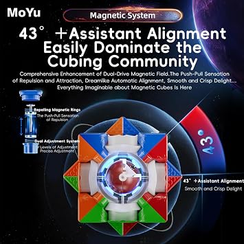 Moyu Weilong WRM V9 2023 Magnetic Speed Cube 3x3 Stickerless Puzzle Cube Professional Magnetic Master Cube (Standard Magnetic Version)