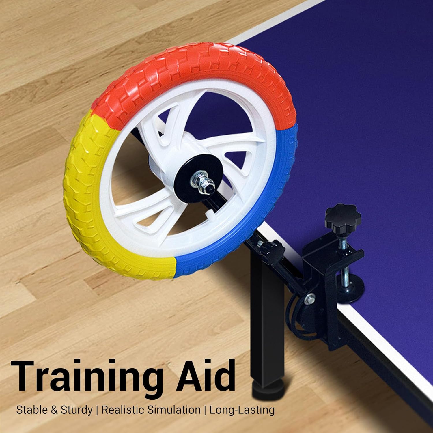 Table Tennis Trainer, Adjustable Height and Angle for Skill Development, with Clamp Fits Tables Up to 11cm Tennis Accessories for Indoor Outdoor Use
