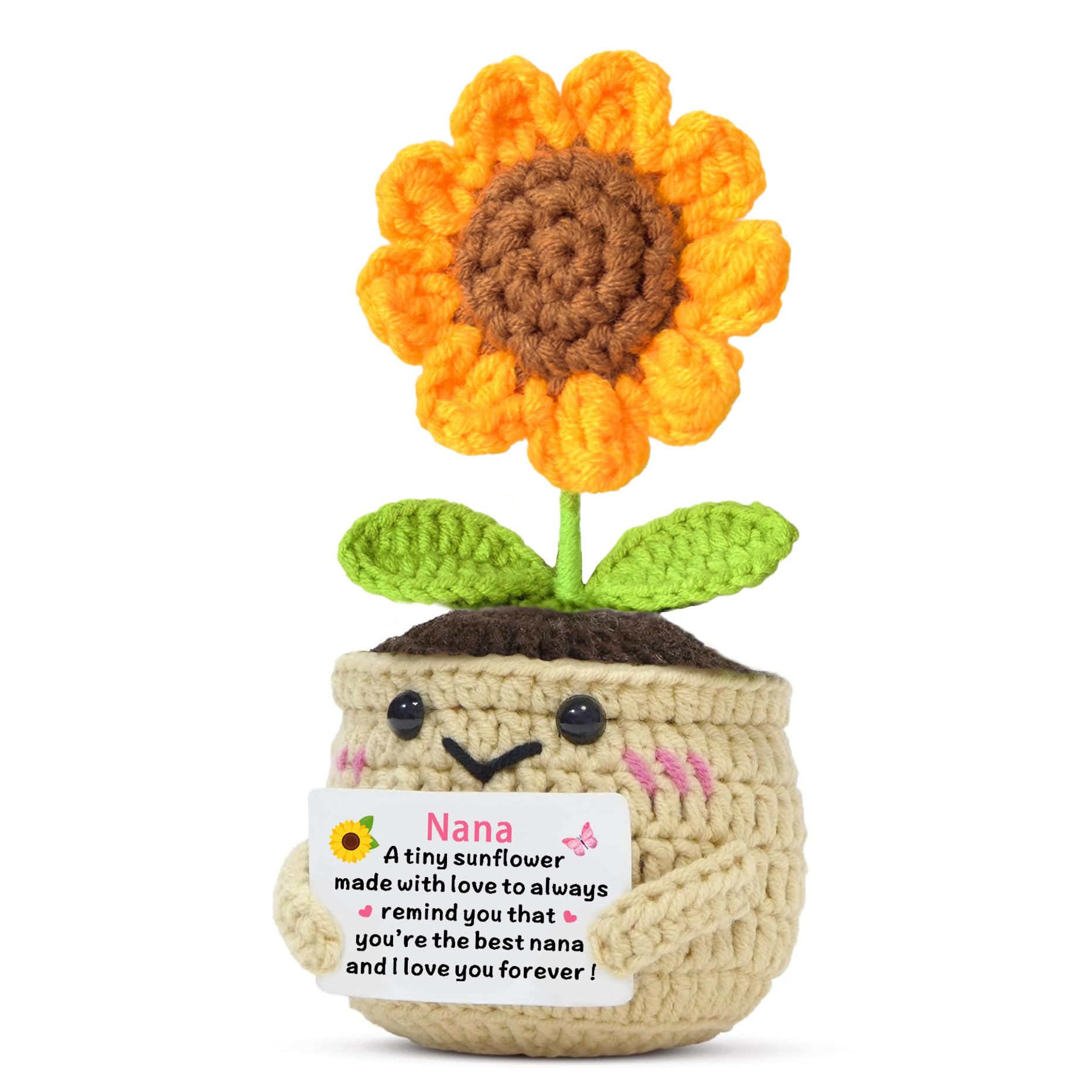 JETTOP Nana Gifts- Gifts for Nana Birthday Christmas Mothers Day Handmade Crochet Sunflower