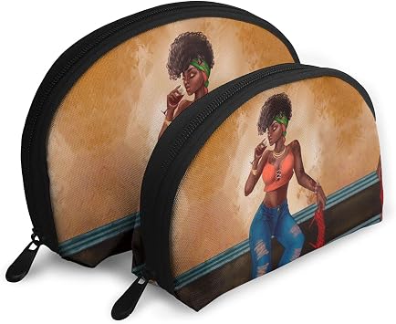 Explosion Hair Girl3 Fashion Cosmetic Bags Portable Bag Clutch Pouch Beauty Case set Women Men Travel Purse with Zipper Handbag Organizer 2pcs