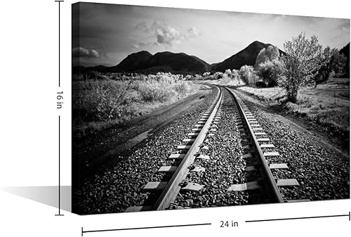 Vista 262 de 1 lienzo decorativo para pared, ferrocarril a través del bosque de pinos con niebla, decoración moderna para el hogar, sala de estar, arte de pared