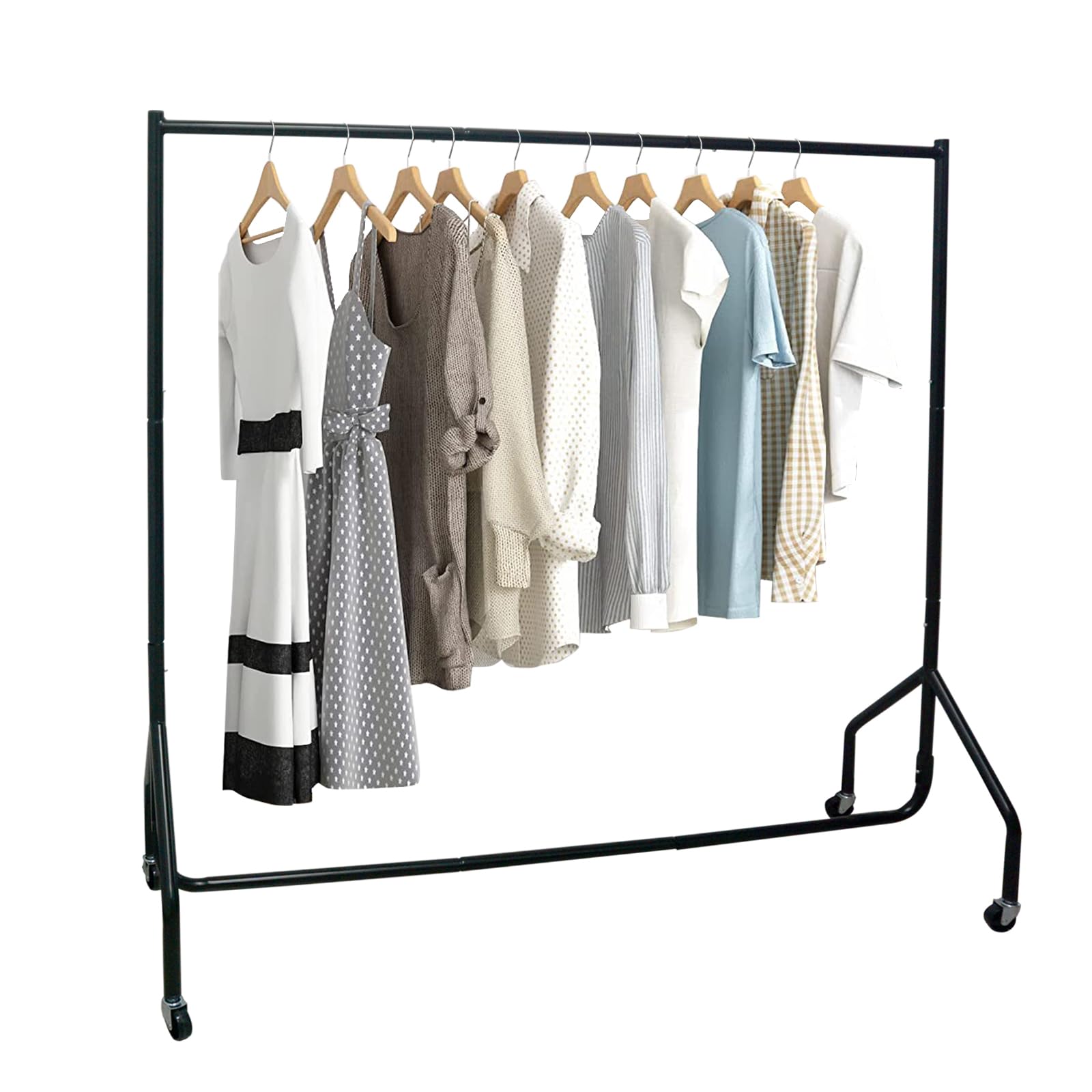 7RiversART Metal Heavy Duty Clothing Garment Rack, 167 CM Clothes Rail with Bottom Rack for Coats, Skirts, Shirts, Sweaters, Holds up to 80 kg, Black