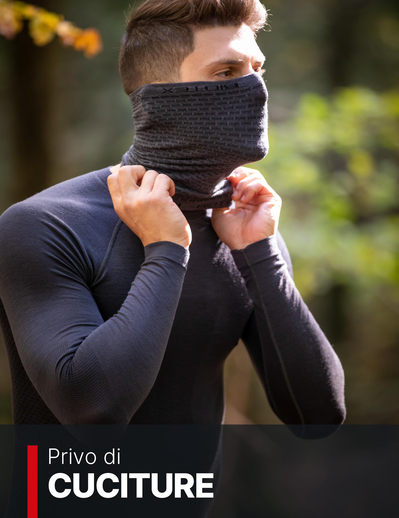 BIOTEX Tubulaire mérinos multifonction thermique en laine, idéal pour l'hiver, cache-cou pour tous les sports, sous-vêtements techniques sportifs
