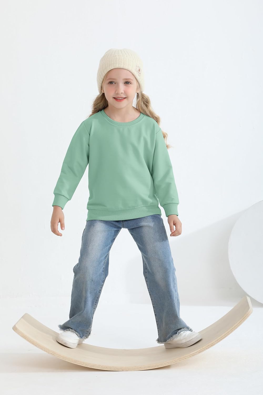 Cooraby 3 Pack Baby and Toddler Girls' Sweatshirt Girl No Cap Crew-Neck Sweatshirt Long Sleeve Pullover Shirt - Image 6