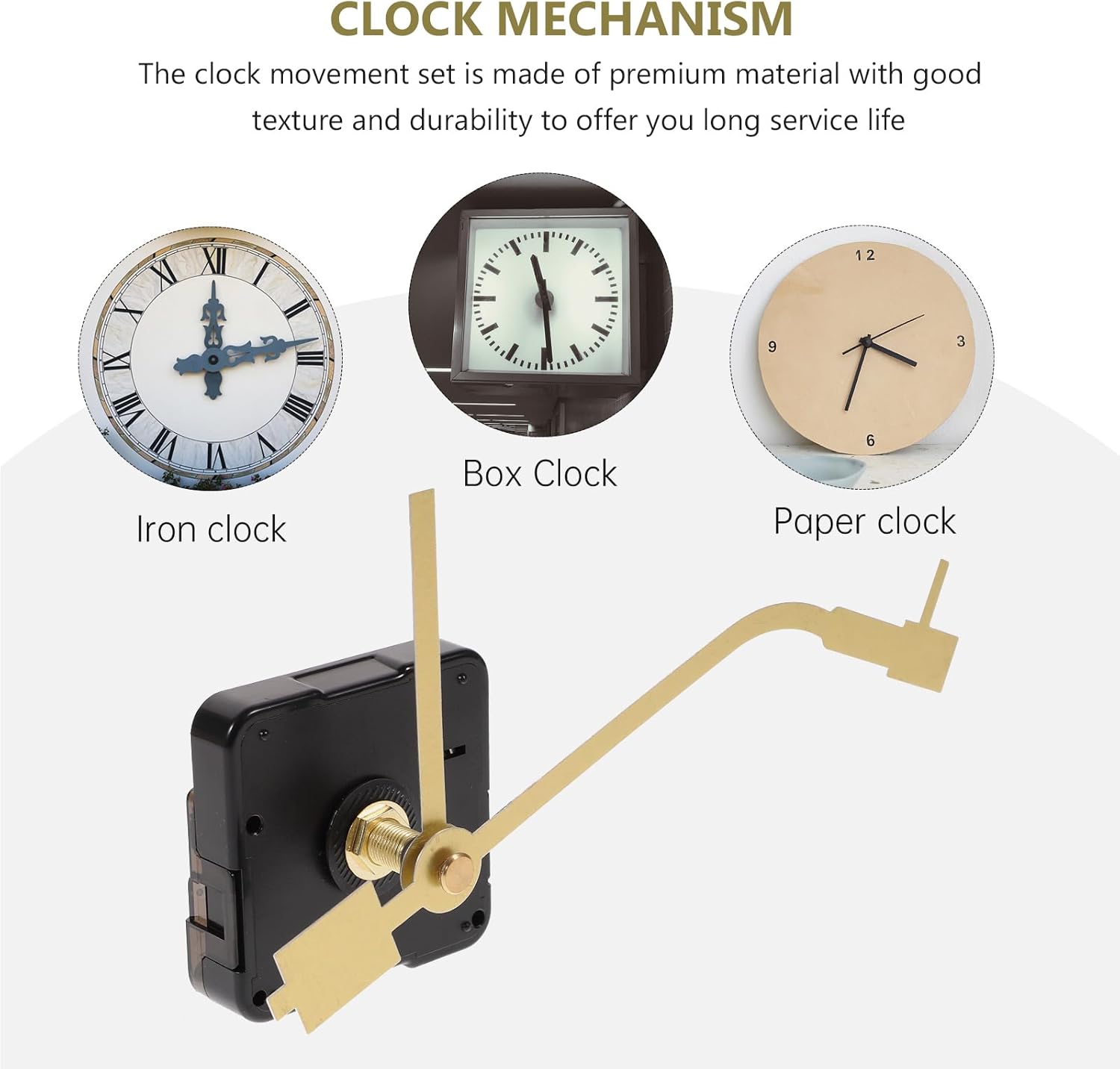 Homoyoyo Wall Clock Movement Silent Clock Mechanism Replacement DIY Repair Parts Long Shaft with