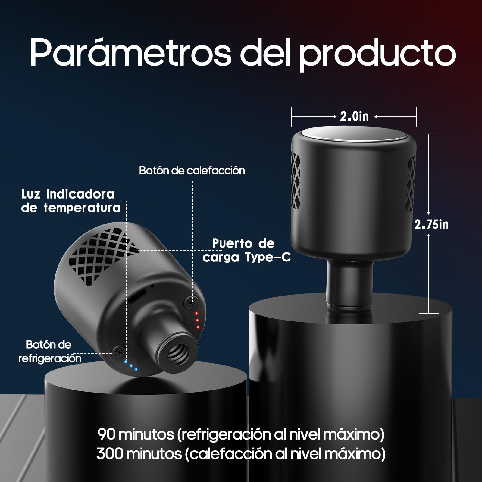 AERLANG Pistola de Masaje Muscular con Frío y Calor, Masajeador de Tejido Profundo para Cuello y Espalda, Masajeador de Percusión Muscular de Mano con 7 Cabezales, Regalo para Papá y Mamá