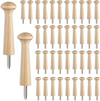 Vista 16 de 10 piezas de clavijas de madera para coctelera con tornillos de 3.62 pulgadas de largo, estantes de madera sin acabar para colgar ropa, sombreros