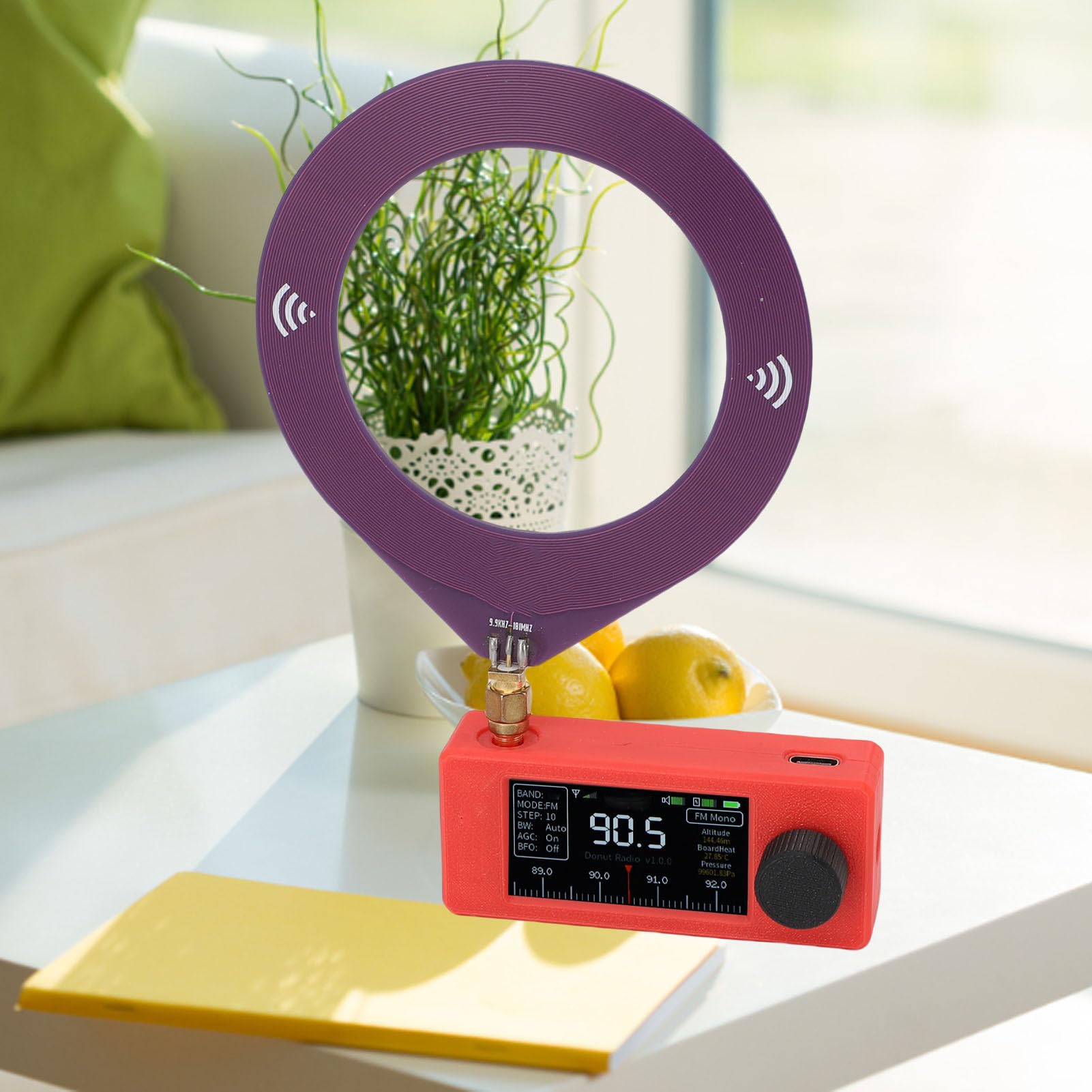 SI4732 Portable AM FM LSB USB Shortwave Radio with 1.9 inch IPS HD Color Screen Full Band Receiver 0.5-108MHz Battery Operated Pocket Radio for Outdoor Travel Built in 800mAh