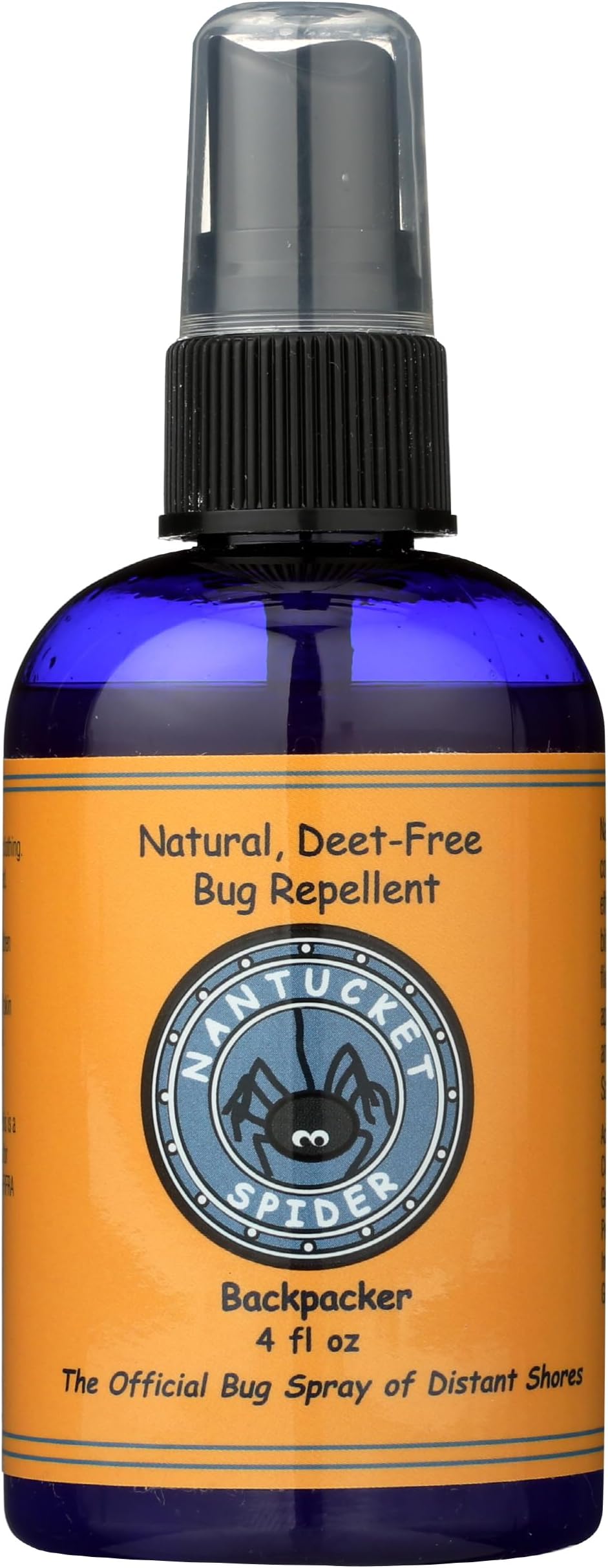 Nantucket Spider Natural Bug Spray for Adults and Kids - 4 oz | Long-Lasting Protection Against Mosquitoes, Biting Flies, Wasps, & No-See-Ums | Deet-Free Organic Essential Oil Insect Repellent