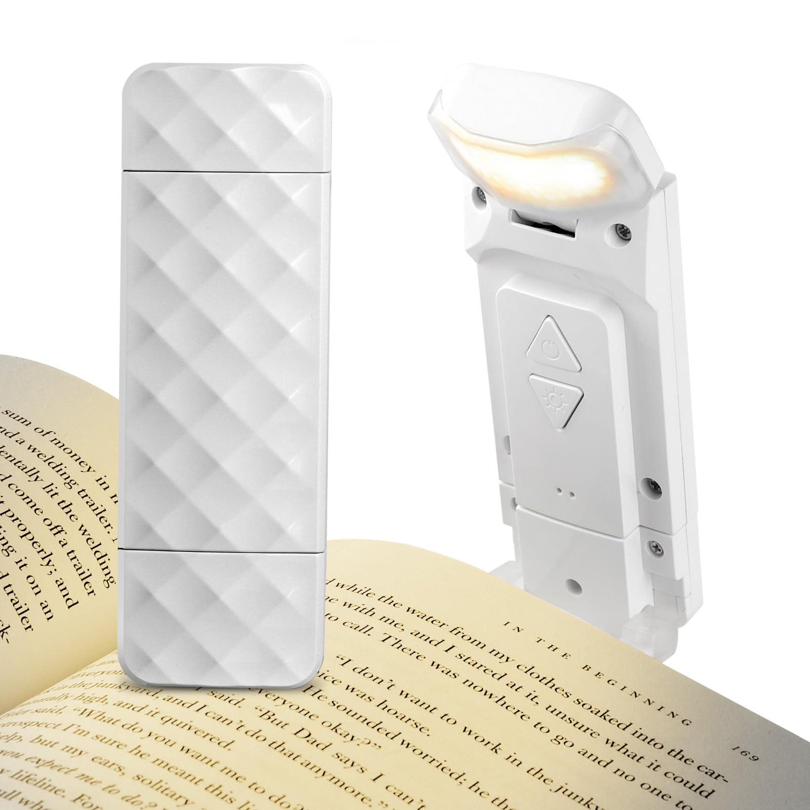 AiQInu Luz Lectura Libros Pinza, Lampara de Lectura USB Recargable, 3 Colores y 5 Brillos, Luz Lectura Recargable, Luz de Libro con Clip, Lampara Libro de Lectura, Lampara para Leer en la Cama