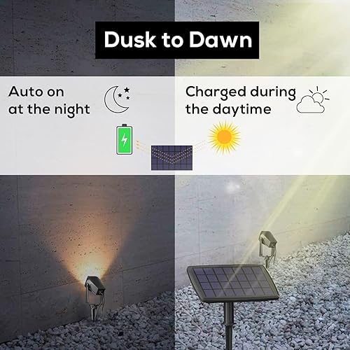 Miniatura 4 de FMART Paquete de 8 focos solares RGBW con Bluetooth para paisaje, luz de paisaje, luces solares para exteriores, luces solares para exteriores, para