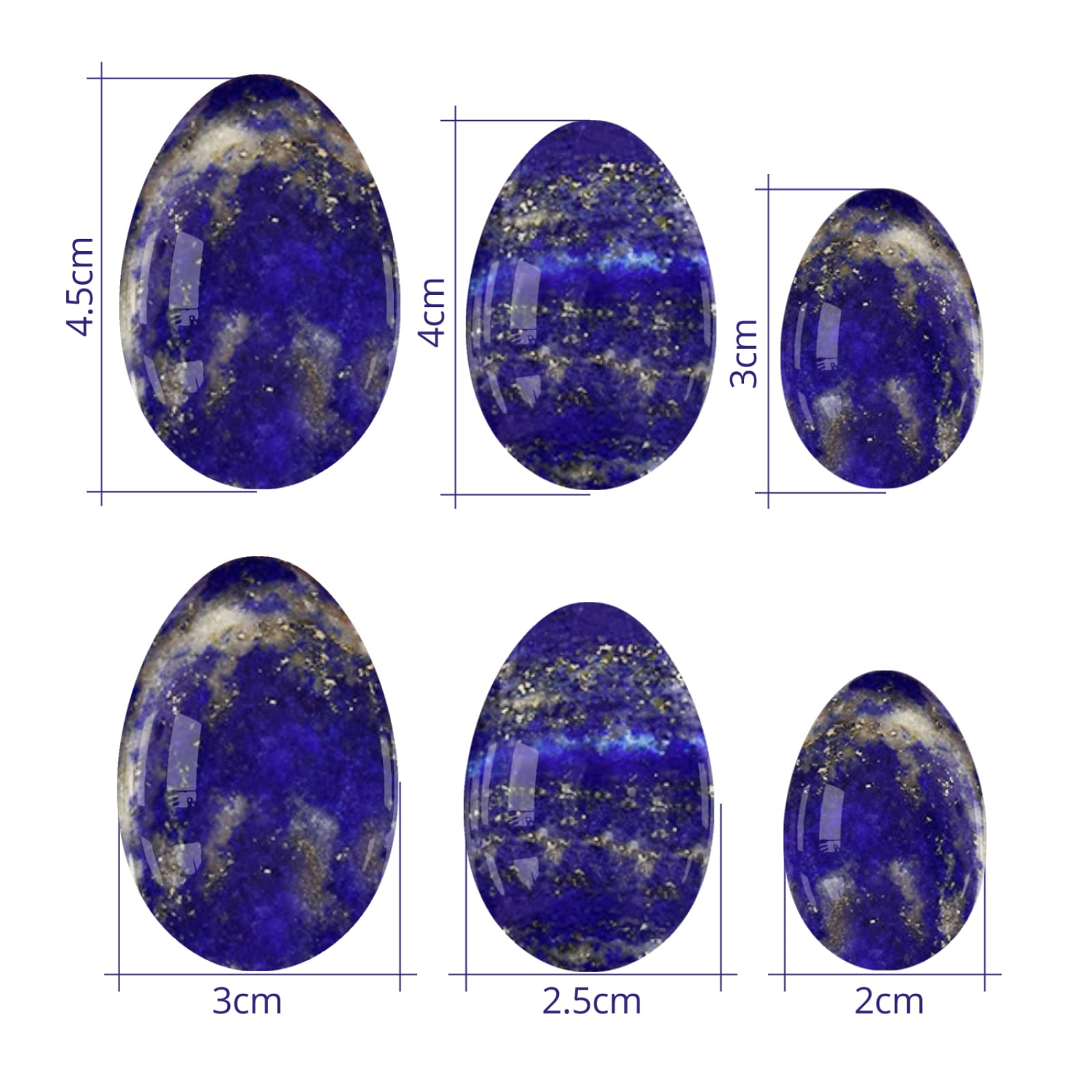 Lapis Lazuli Yoni Oeuf Ben Oeufs for Femme Kegel Boule de Pierre de Jade Naturelle, Oeufs percés JIZTGEDM (Color : Drilled Eggs)