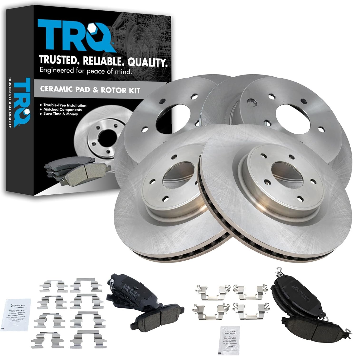 TRQ Ceramic Brake Pad and Rotor Kit for Infiniti QX60 / JX35