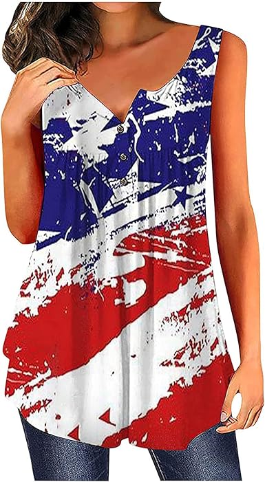 Amazon.com: Blusas para mujer Día de la Independencia de tallas grandes,  sin mangas amor corazón O-cuello 4 de julio impresión Tops relajados, S,  Rojo : Ropa, Zapatos y Joyería