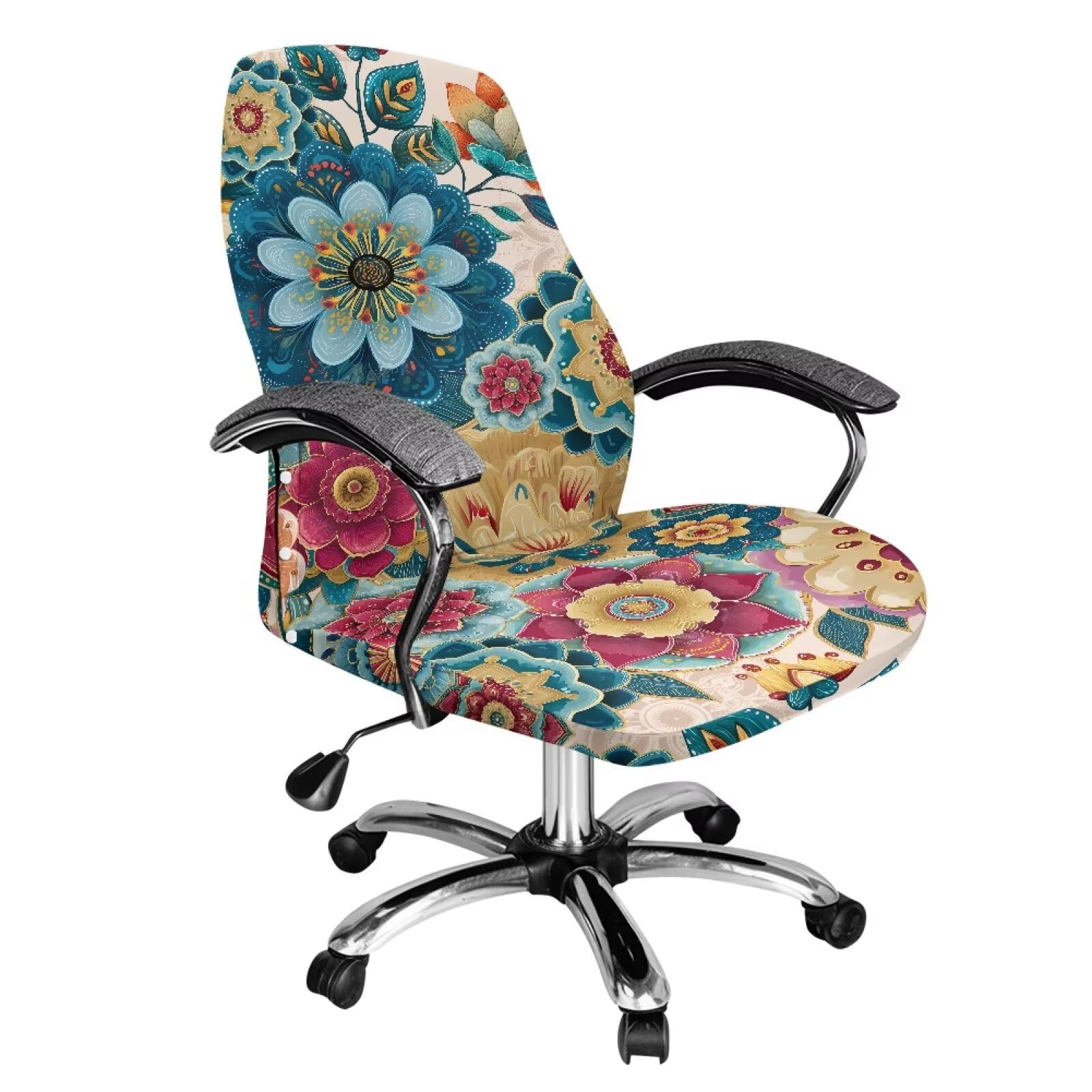 Xoenoiee Fundas para silla de oficina mandala estilo bohemio elástica