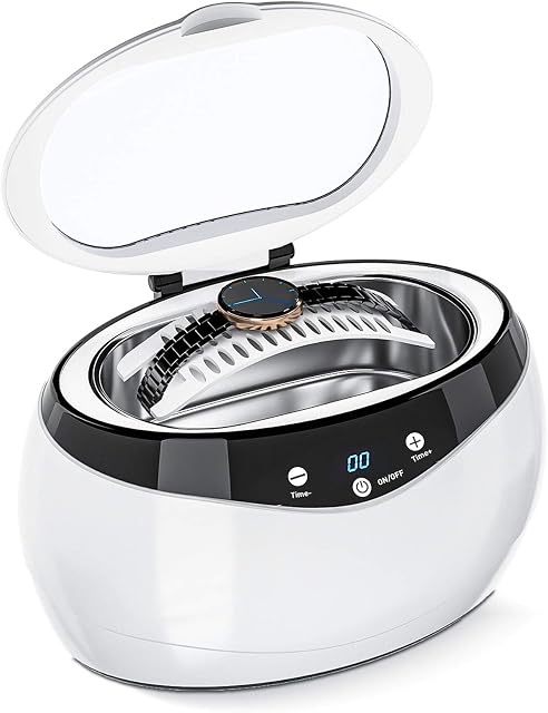 Signstek Ultrasonic Cleaner 650ML Ultra Sonic Cleaner Machine for Glasses Denture Watch Metal Coins Ultrasonic Cleaning Kit 40000 HZ