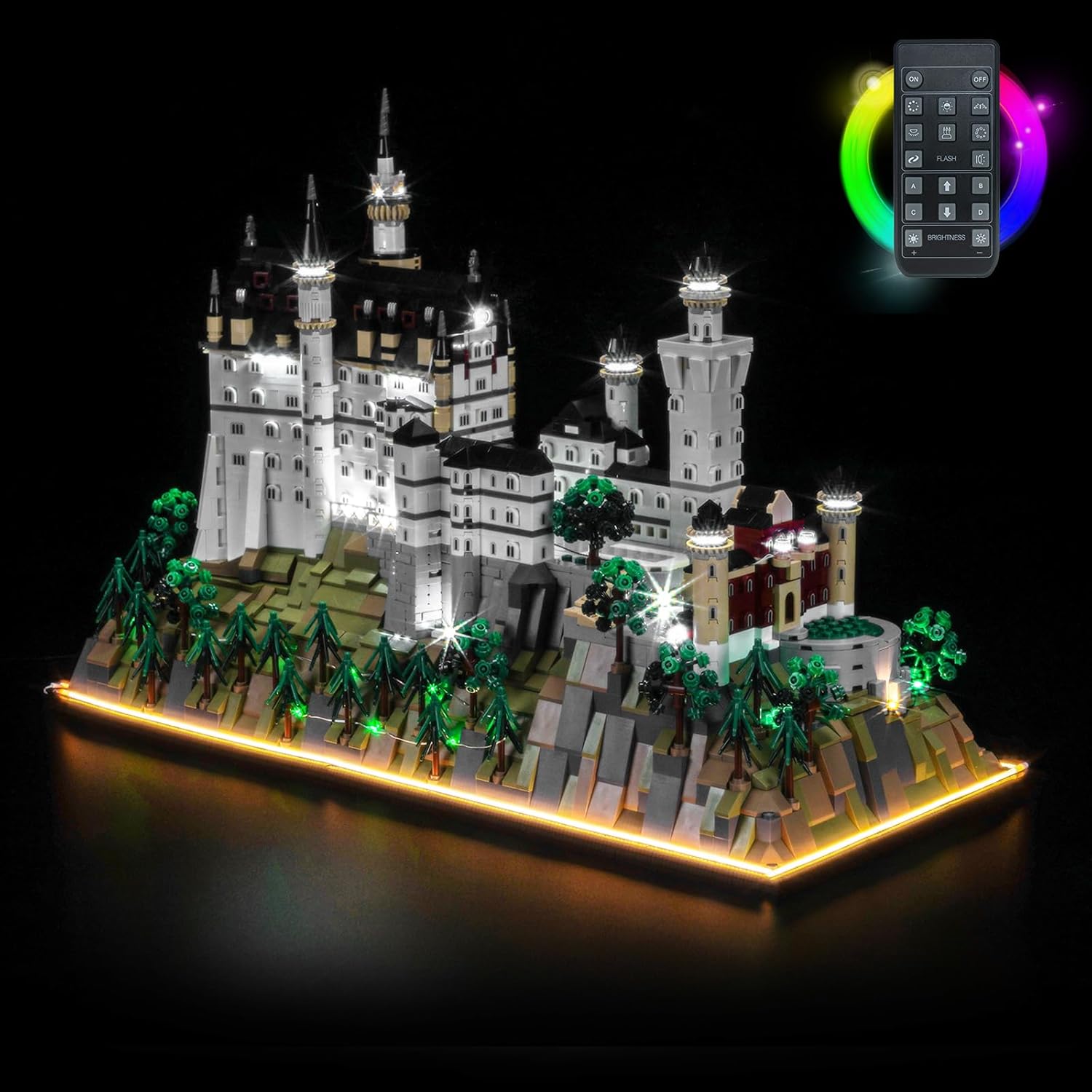 Light kit Compatible with Lego 21063 Neuschwanstein Castle Architecture - No Model Only Light, LED Lighting Accessories Compatible with Lego New Swansea Castle (Standard Version)