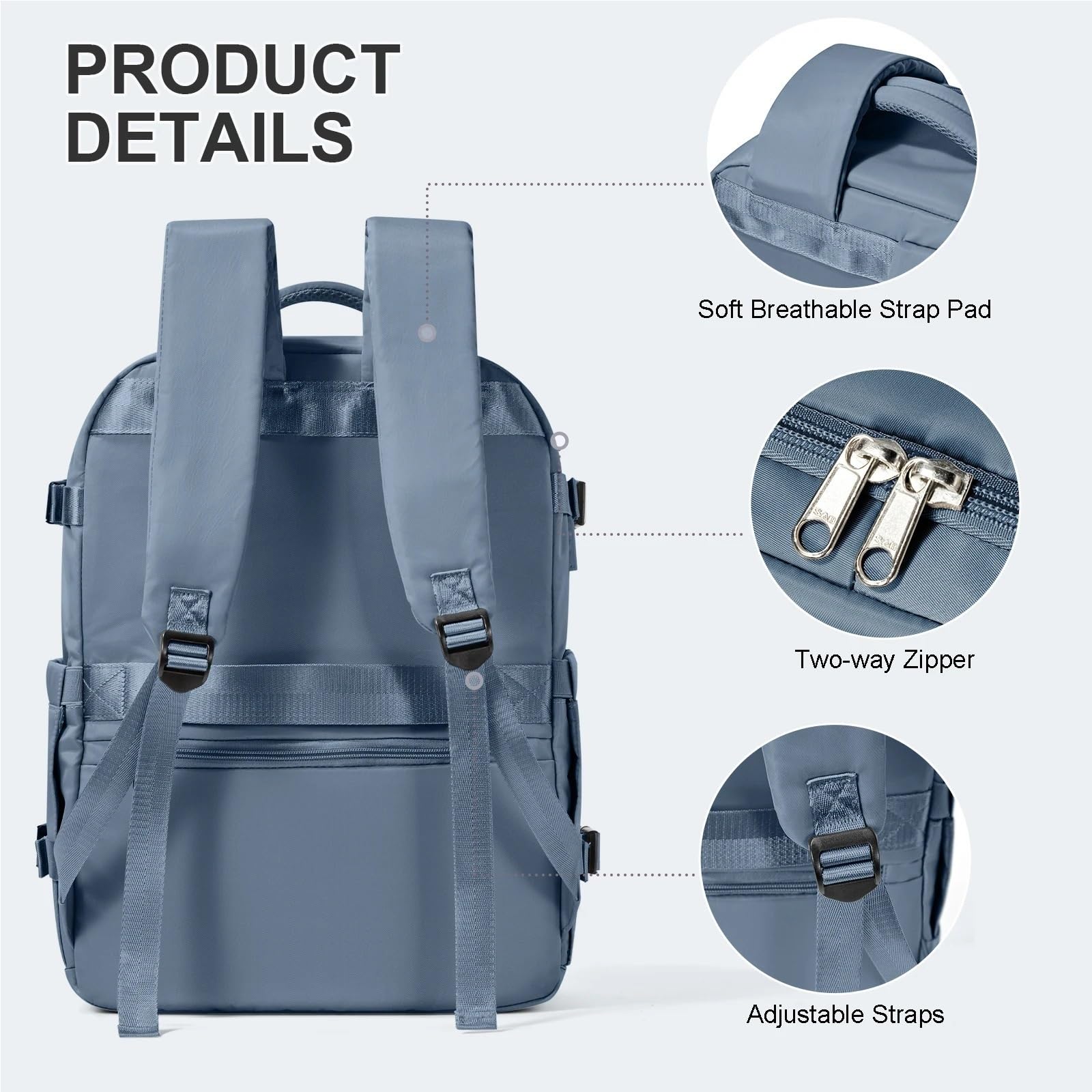 Kabinentasche, Laptoptasche, Reiserucksack für Damen, großes Fassungsvermögen, 45 x 36 x 20 cm, Rucksack für Herren, Kabinenrucksack