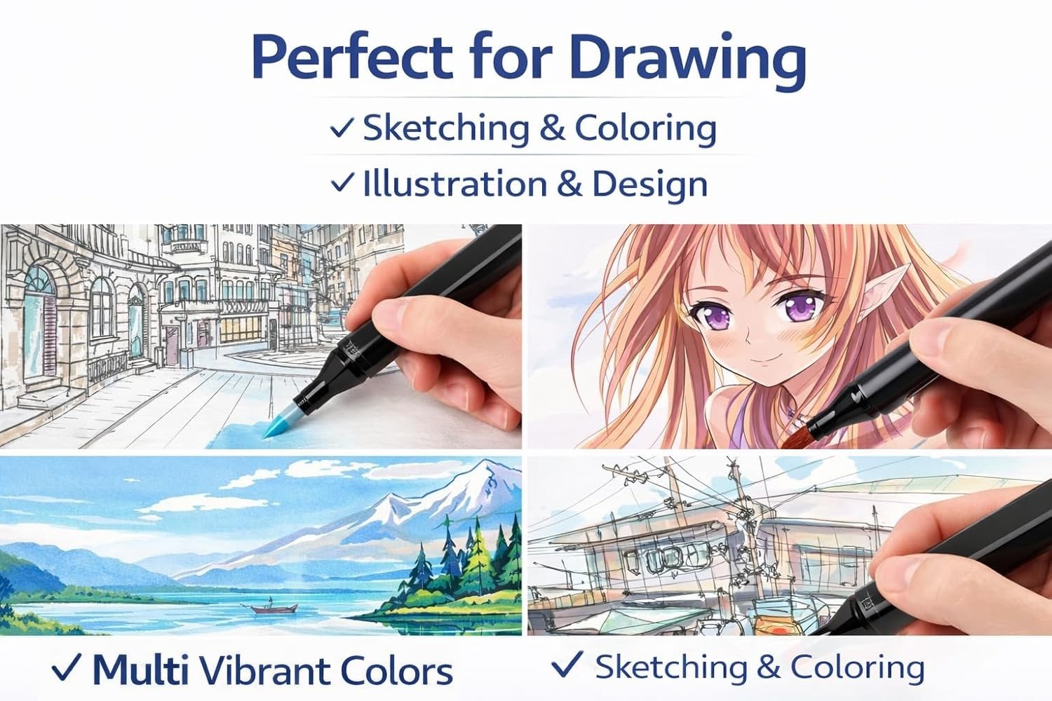 PB Prime Brands Markers Sketch Pen Set Dual Tip Brush Pens Art Markers for Drawing Dual Tip Art Markers Set Chisel & Fine Colour Marker Set Markers Sketch Marker Drawing Marker 3