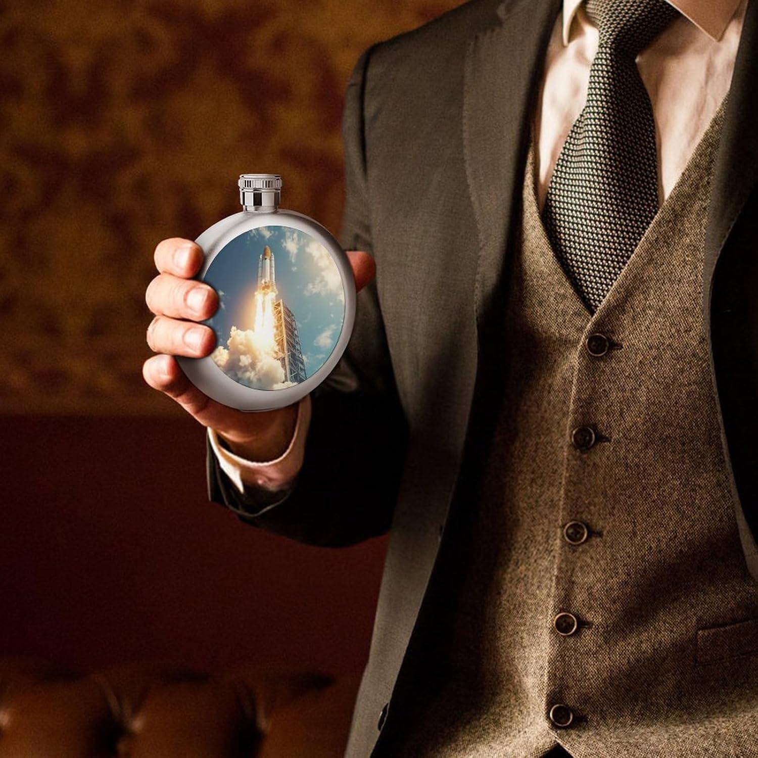 Rocket Launch Stainless Steel Wine Flask Portable Liquor Flask Bottle for Wedding Travel image 5