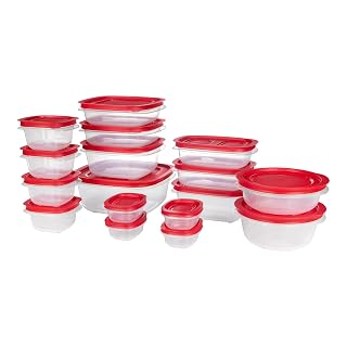 Rubbermaid EasyStore Rectangle, Square, and Round Containers, 34-Piece Set, Food Storage Containers, Food Storage Containers with Lids - Amazon product rated Grade A