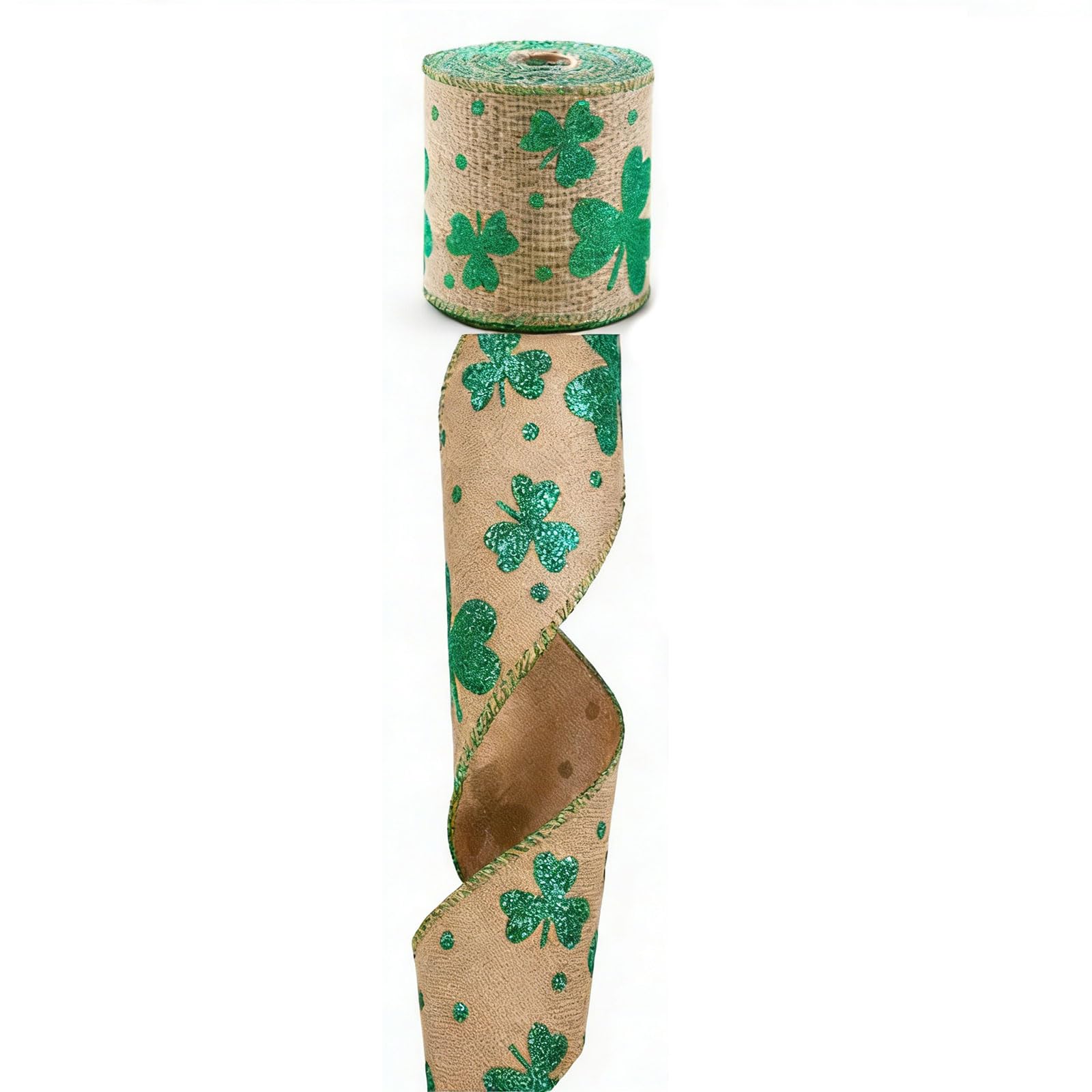Tsophreniq Patricks Themed Linen Ribbon for Creating Bowknot Wrapping Gift and Decoration Table Decoration