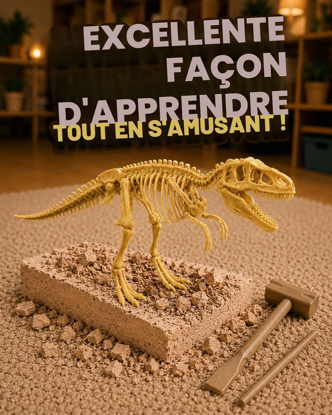 Science4you Dinosaure T-Rex Kit de Fouille pour Enfants +6 Ans - Excaver et Assembler Fossiles, Jeu d'Archéologie