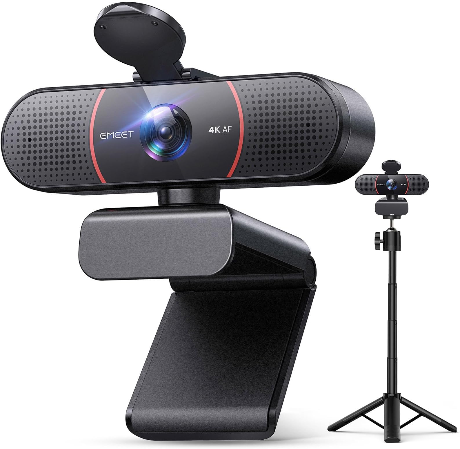 C960 4K Webcam with Tripod, 4K Sony Sensor, Adjustable Heights with 360° Swivel Head, Privacy Cover, PDAF Auto Focus, 2 Noise-Cancelling Mics, Auto Light Correction, Perfect for Online Meetings
