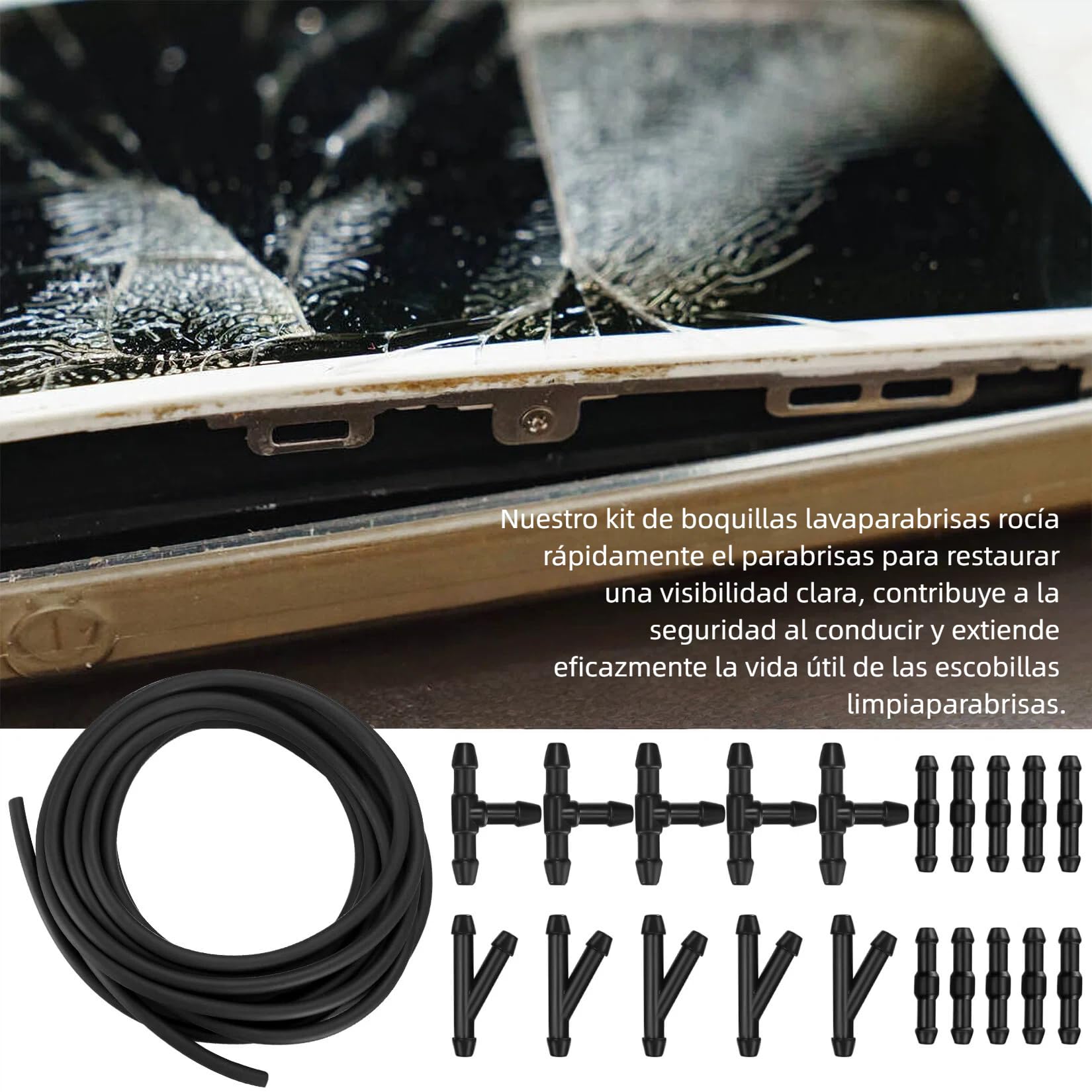 Kit Tubo Per Lavavetri Universale 4 Metri – BingSnow, Manghetta In Gomma E Plastica