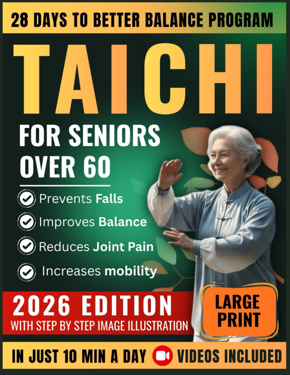 Tai Chi for Seniors After 60: 28-Day Quick 10-Minute Daily Routines to Prevent Falls Ease Joint Pain Improve Balance and Maintain Independence with Step-by-Step Illustrated Guide