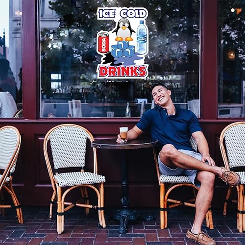 Miniatura 3 de Pegatina de vinilo troquelada para camión de comida para restaurante de bebidas frías heladas, 14 pulgadas