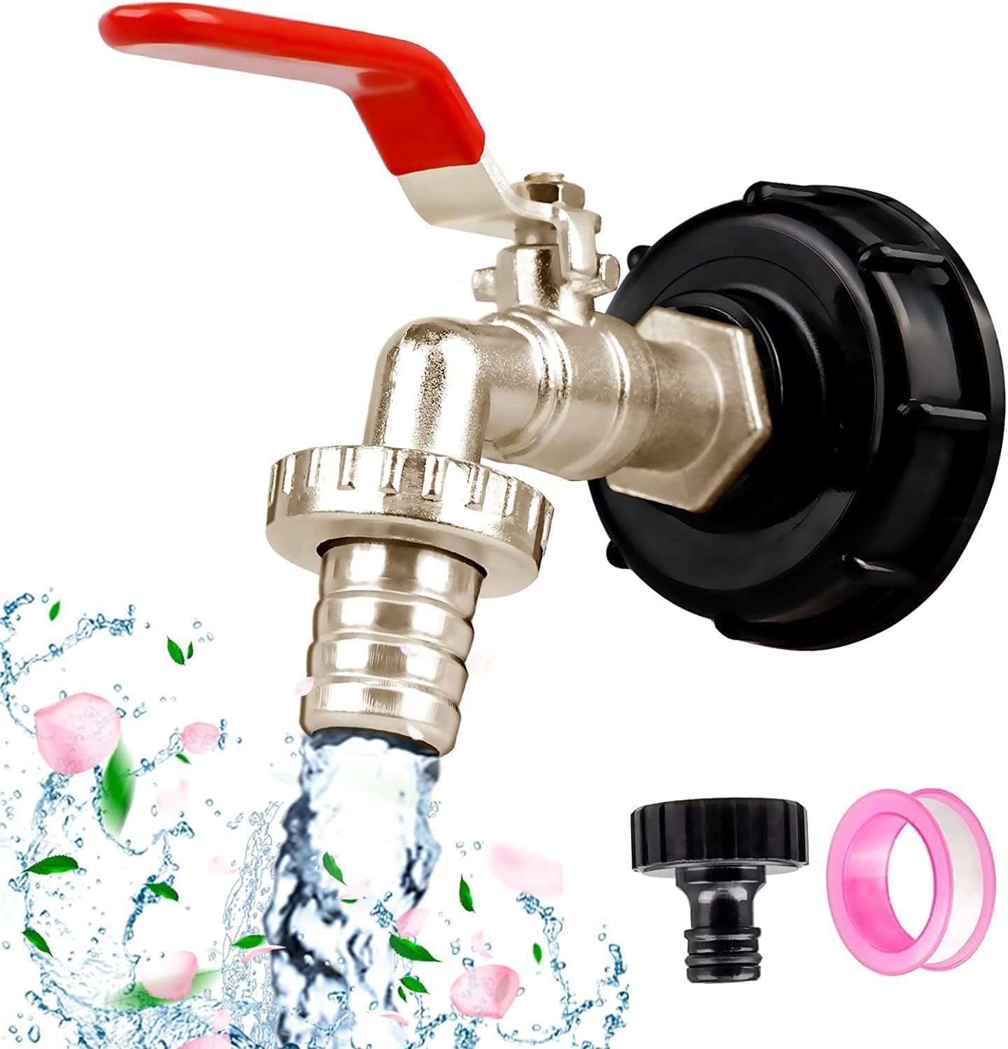 YMYNY 1x Raccord Robinet En Laiton, S60x6 Adaptateur De Cuve Valve D Avec 25mm Diametre De Sortie Sortie Raccord Rapide Pour Cuve Ibc 87147068