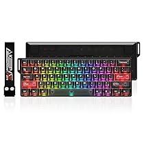 DAREU COOL60 tastiera gaming magnetica 8K Hz Rapid Trigger, tastiera cablata al 60% con tasti trasparenti, 15 modalità RGB, precisione RT di 0,01 mm, azionamento regolabile, per PC, Mac (nera)