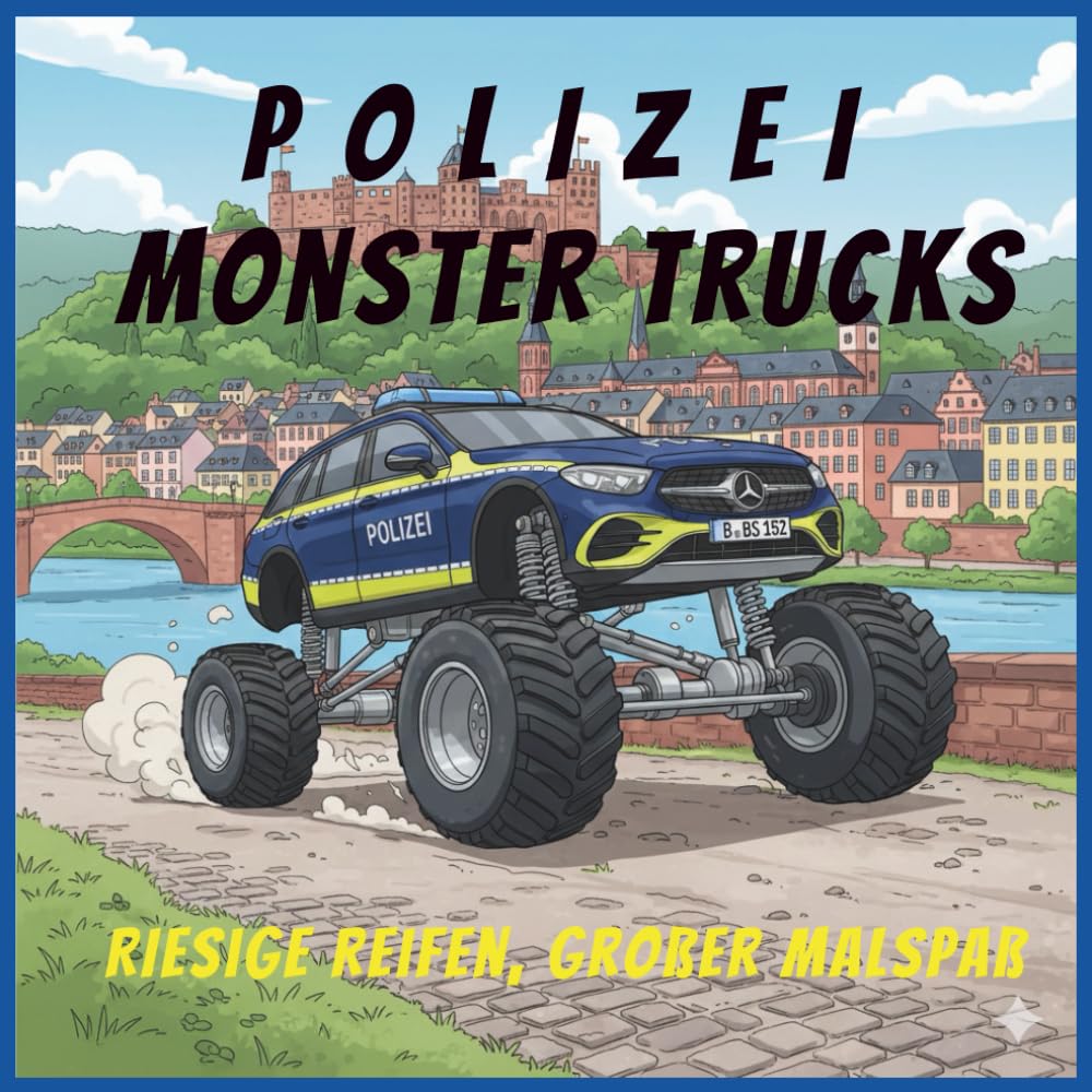 POLIZEI Monster Trucks: Riesige Reifen, großer Malspaß
