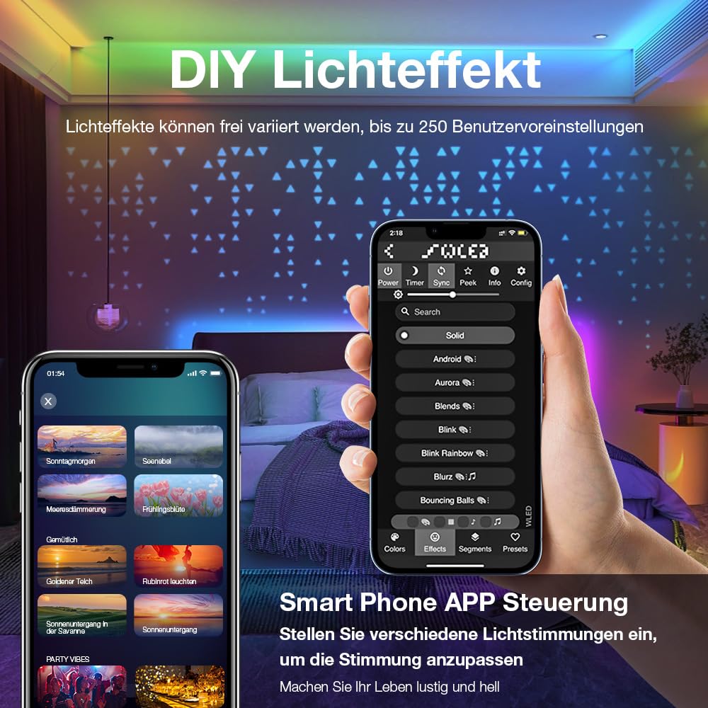 WLED Addressable Strip Controller ESP32 serwer sieciowy do sterowania NeoPixel (WS2812B, WS2811, SK6812) LED lub chipsetów opartych na SPI 5-24 V WiFi Smart LED instalacja domowa ESP32