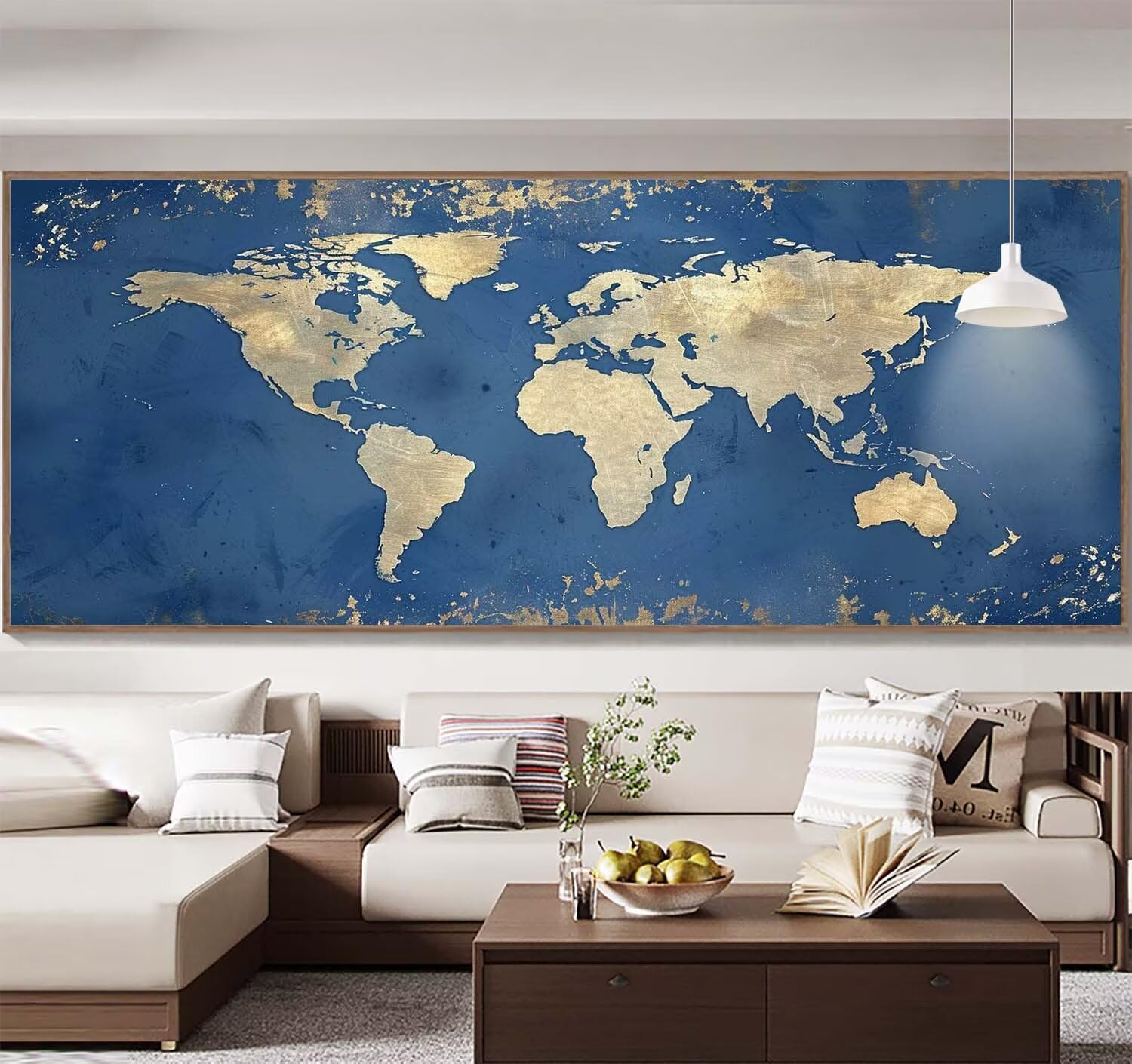 Dipingi con i Numeri Adulti Grandi Dimensioni 60x150cm，mappa mondo Dipingere con i Numeri Hobby Creativi Adulti，Fai da Te Acrilici Paint by Numbers，Decor da Parete di Casa Regali（Senza Cornice）A50